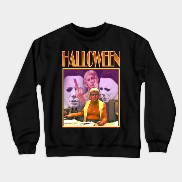 Halloween Jamie Lee Curtis Hot Dog Fingers Crewneck Sweatshirt by Ladybird Etch Co.